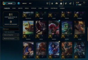 Esmeralda 2 com 40 Champs e 21 Skins + 4 Fragmentos - League of Legends LOL