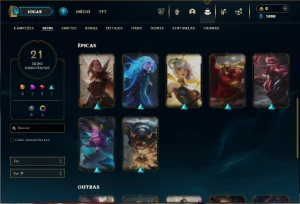 Esmeralda 2 com 40 Champs e 21 Skins + 4 Fragmentos - League of Legends LOL