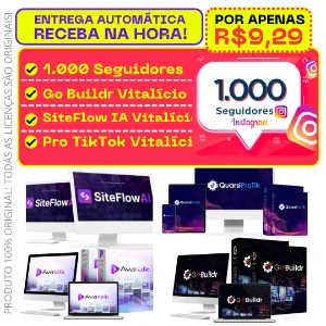 1000 Seguidores Instagram + Gobuildr + Siteflowia +Protiktok - Redes Sociais