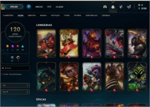 Vendo Conta do League of legends 136 heróis/ 120 skins LOL