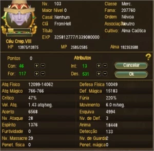 Conta Pw lug perfect world cassiopeia