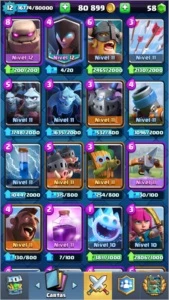 Conta lvl 12 com todas cartas do jogo e 3 anos de jogo. - Clash Royale