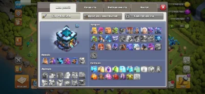 Conta CV 13 nível 158 com vários obstáculos raros - Clash of Clans