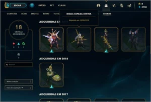 CONTA DE LOL BARATA COM MUITAS SKINS PARA VENDA RAPIDA - League of Legends