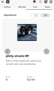 Conta Roblox Streetwear |  COM JOGO DE 4.3K VISITAS