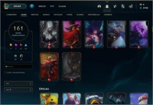 Conta league of legends platina 3 160 skins LOL
