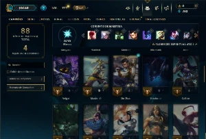 Contra Prata 4 com 55 Champs e 19 Skins - League of Legends LOL