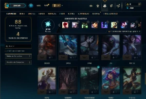 Contra Prata 4 com 55 Champs e 19 Skins - League of Legends LOL