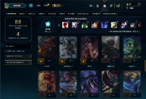 Contra Prata 4 com 55 Champs e 19 Skins - League of Legends LOL