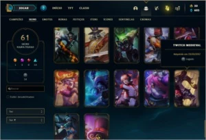 Conta Prata 2 com 3 Miticas e Twitch Medieval - League of Legends LOL