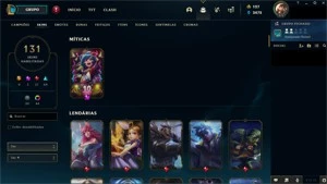 Conta LoL, platina 4, 118 skins, lvl 450. - League of Legends