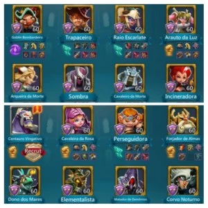Conta t4 com 300k de gemas, 2 skins de castelo top - Lords Mobile