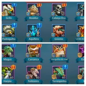 Conta t4 com 300k de gemas, 2 skins de castelo top - Lords Mobile