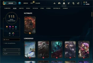 Conta Main jg LV 255/115 Skins - League of Legends LOL