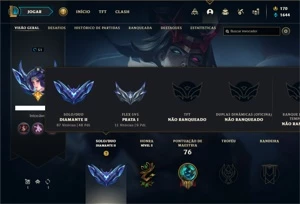 Conta diamante 2 com 27 Champs e 2 Skins ( 48 PDL ) - League of Legends LOL