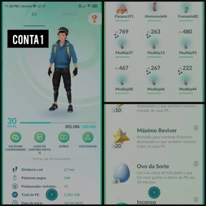 Conta Pokémon Go lvl30 sem time escolhido ainda.