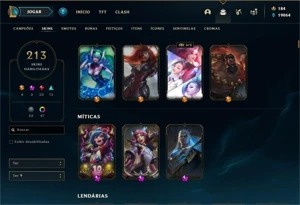 Conta platina 1 criada na season 2 com TODOS os champs - League of Legends LOL