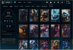 CONTA PLATINA 75 SKINS LEVEL 280+ QUASE FULL CHAMPS - League of Legends LOL