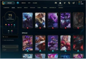 CONTA PLATINA 75 SKINS LEVEL 280+ QUASE FULL CHAMPS - League of Legends LOL