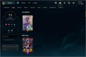 CONTA PLATINA 75 SKINS LEVEL 280+ QUASE FULL CHAMPS - League of Legends LOL