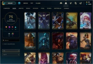 CONTA PLATINA 75 SKINS LEVEL 280+ QUASE FULL CHAMPS - League of Legends LOL