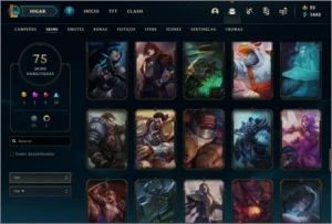 CONTA PLATINA 75 SKINS LEVEL 280+ QUASE FULL CHAMPS - League of Legends LOL