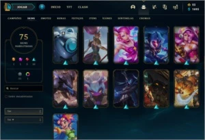 CONTA PLATINA 75 SKINS LEVEL 280+ QUASE FULL CHAMPS - League of Legends LOL