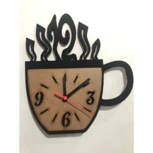 Relógio Xícara de Café em MDF 30 x 26 cm - Artesanato e Personalizados