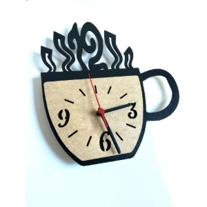 Relógio Xícara de Café em MDF 30 x 26 cm - Artesanato e Personalizados