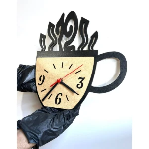 Relógio Xícara de Café em MDF 30 x 26 cm