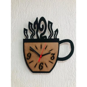Relógio Xícara de Café em MDF 30 x 26 cm - Artesanato e Personalizados