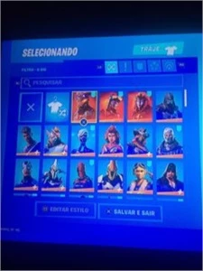 conta fortnite com ikonik, galaxy feminina e glow com stw