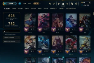 Prata 4 com TODOS os Champs e 181 Skins ( MID / ADC ) - League of Legends LOL