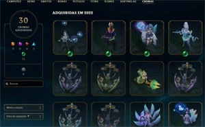 CONTA LOL 400 SKINS VÁRIAS PRESTIGIOS E TODAS DA LUX - League of Legends