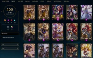 CONTA LOL 400 SKINS VÁRIAS PRESTIGIOS E TODAS DA LUX - League of Legends