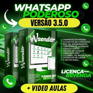 Wasender 3.5 Função Botão + Vídeos Aula + Revenda