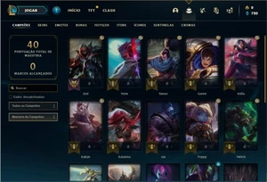 Conta platina 1 com 4 Skins e 24 Champs + 12 Espolios - League of Legends LOL