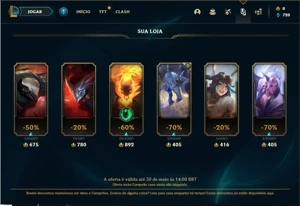 Conta platina 1 com 4 Skins e 24 Champs + 12 Espolios - League of Legends LOL