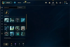 Conta platina 1 com 4 Skins e 24 Champs + 12 Espolios - League of Legends LOL
