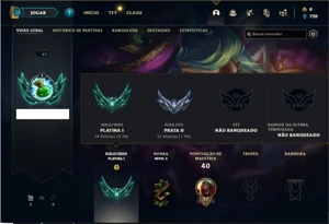 Conta platina 1 com 4 Skins e 24 Champs + 12 Espolios - League of Legends LOL