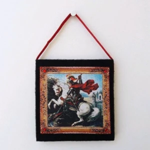 Quadrinho de Feltro Preto - São Jorge - Artesanato e Personalizados