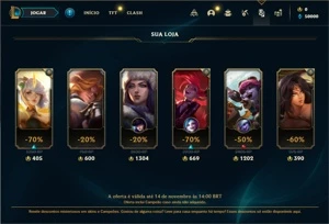 Conta ouro 4 com 21 Champs e 1 Skin + 15 Fragmentos - League of Legends LOL