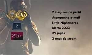 STEAM COM 29 JOGOS, METRO 2033 E LITTLE NIGHTMARES