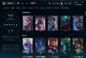Unranked com TODOS os Champs e 105 Skins ( ADC / SUP ) - League of Legends LOL