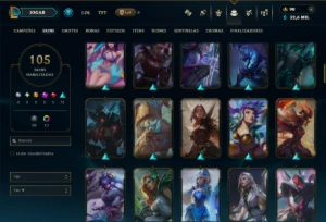 Unranked com TODOS os Champs e 105 Skins ( ADC / SUP ) - League of Legends LOL