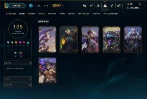 Unranked com TODOS os Champs e 105 Skins ( ADC / SUP ) - League of Legends LOL
