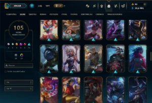 Unranked com TODOS os Champs e 105 Skins ( ADC / SUP ) - League of Legends LOL
