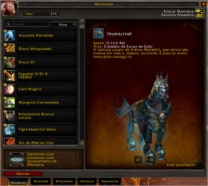Conta World of Warcraft com diversas mounts TCG - Blizzard