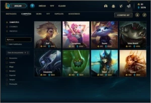 Conta platina 4 com 152 champs e 110 skins ( 5 vitoriosas ) - League of Legends LOL