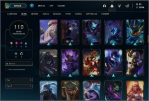 Conta platina 4 com 152 champs e 110 skins ( 5 vitoriosas ) - League of Legends LOL